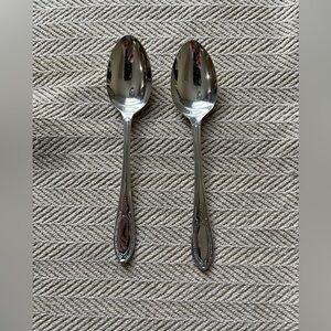 Vintage Made In England Two Silver Plated Espresso Spoons